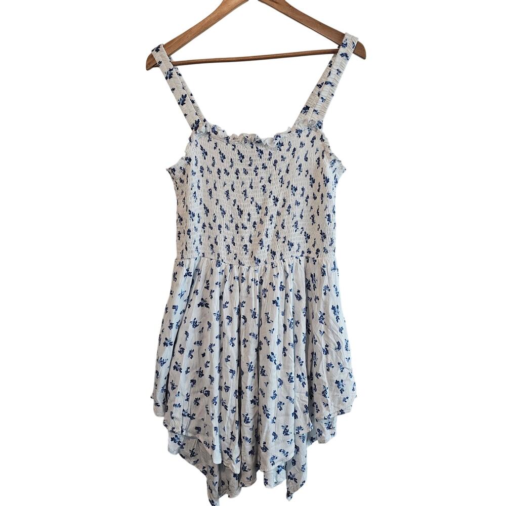 Fourteen Twelve Babydoll Dress Women 2X Blue Layered Floral Cottage Fairy Summer